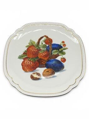 Vintage AJC of Czechoslovakia fruit or salad plate Hand painted